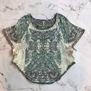 Free People Multicolour Embroidered Poncho Top Size XS